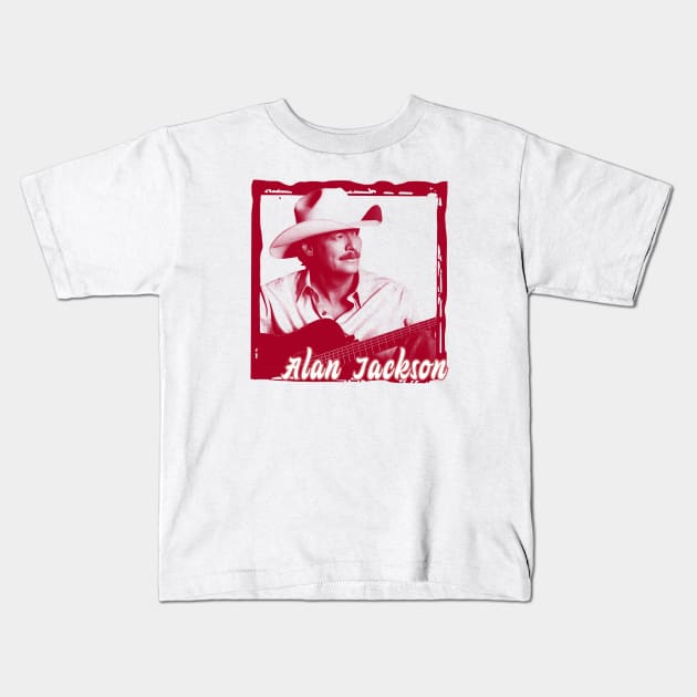 ALAN JACKSON WITH COWBOY HAT Kids T-Shirt by Greater Maddocks Studio